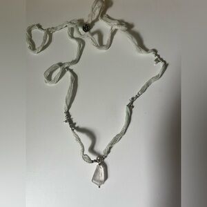 Silk Quartz Crystal Pearl Necklace